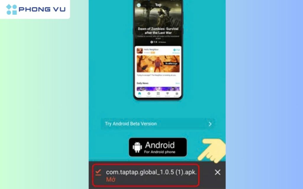 Chọn biểu tương Google Play để tải ứng dụng TAPTAP về máy