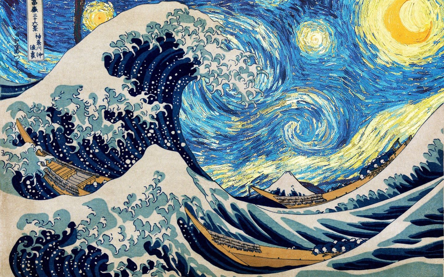 Bức tranh sóng biển của danh họa Van Gogh. 