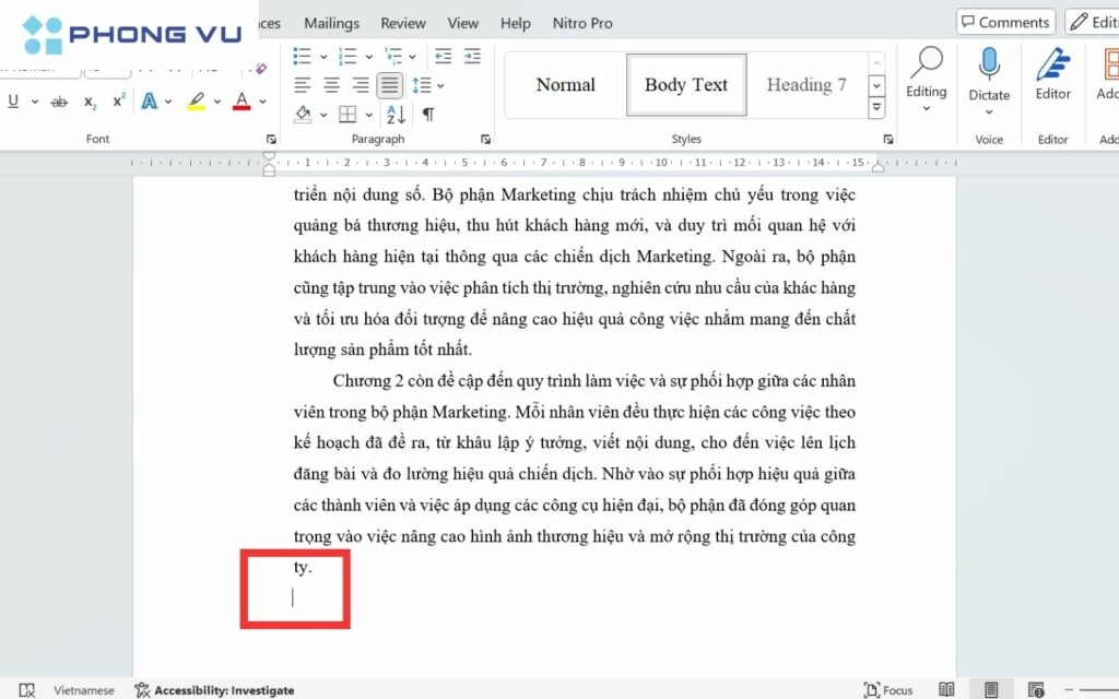 hướng dẫn xóa trang trắng trong word bằng phím Delete