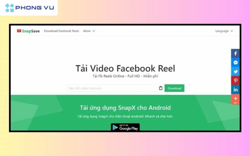 cách tải video reels từ Snapsave