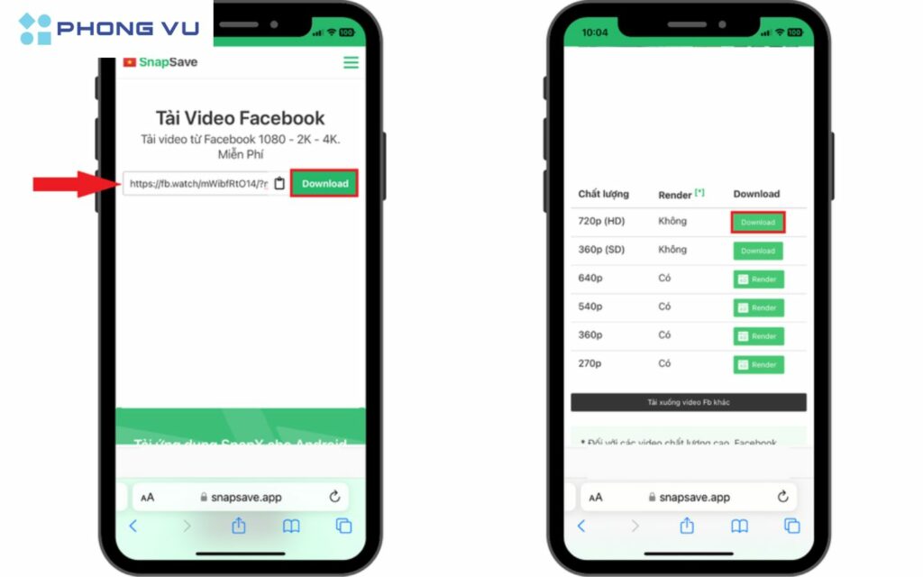 hướng dẫn tải video từ facebook bằng Snapsave