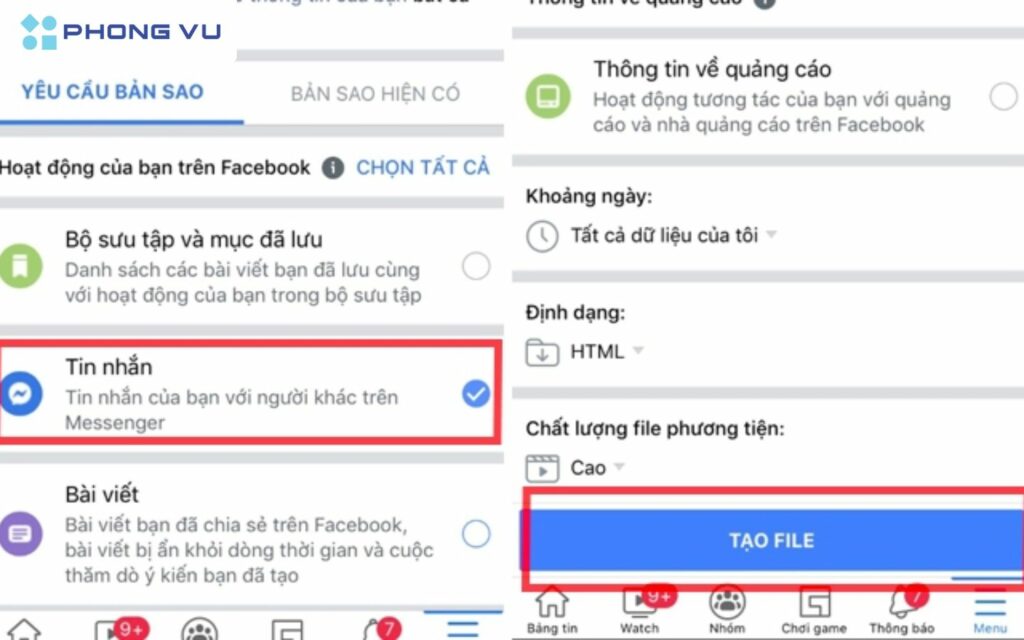 các bước khôi phục tin nhắn messenger đã thu hồi trên điện thoại