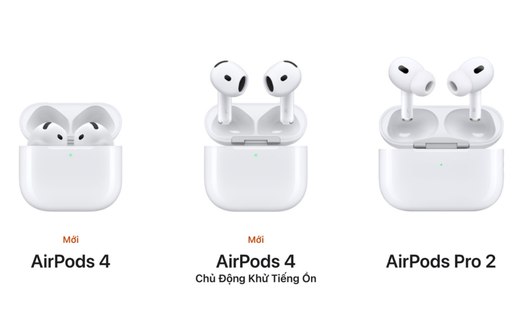 So sánh AirPods 4 và AirPods Pro 2