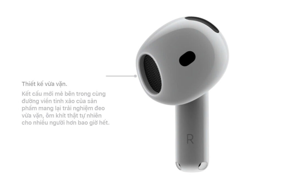 AirPods 4 được thiết kế với sự tinh chỉnh rõ rệt so với các phiên bản trước