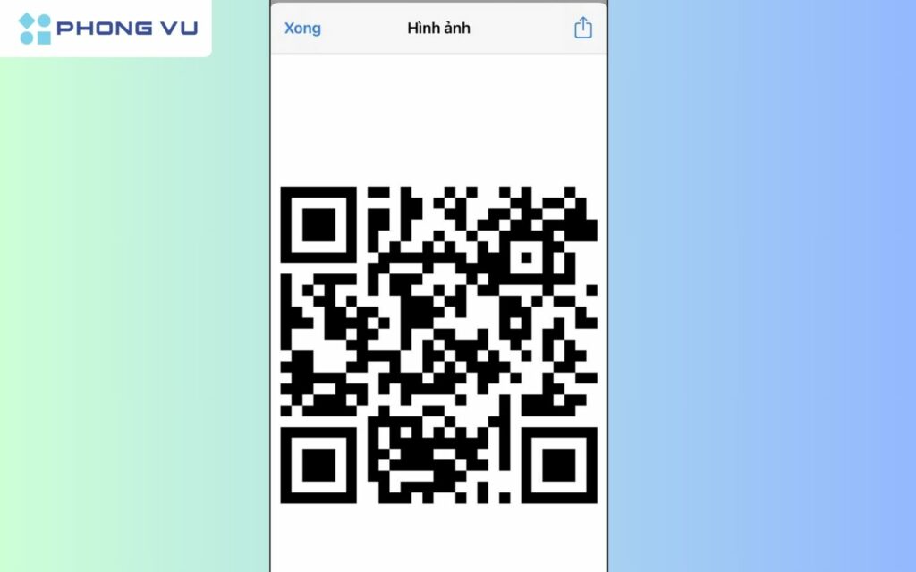 Mã QR code sẽ hiển thị trên màn hình