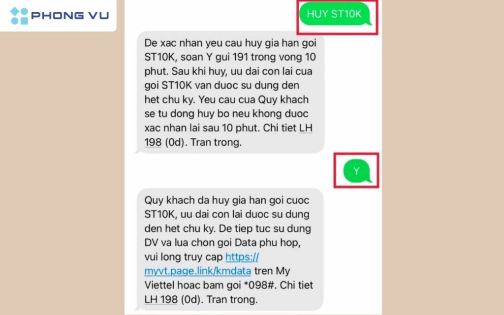 Hủy gói cước 4G