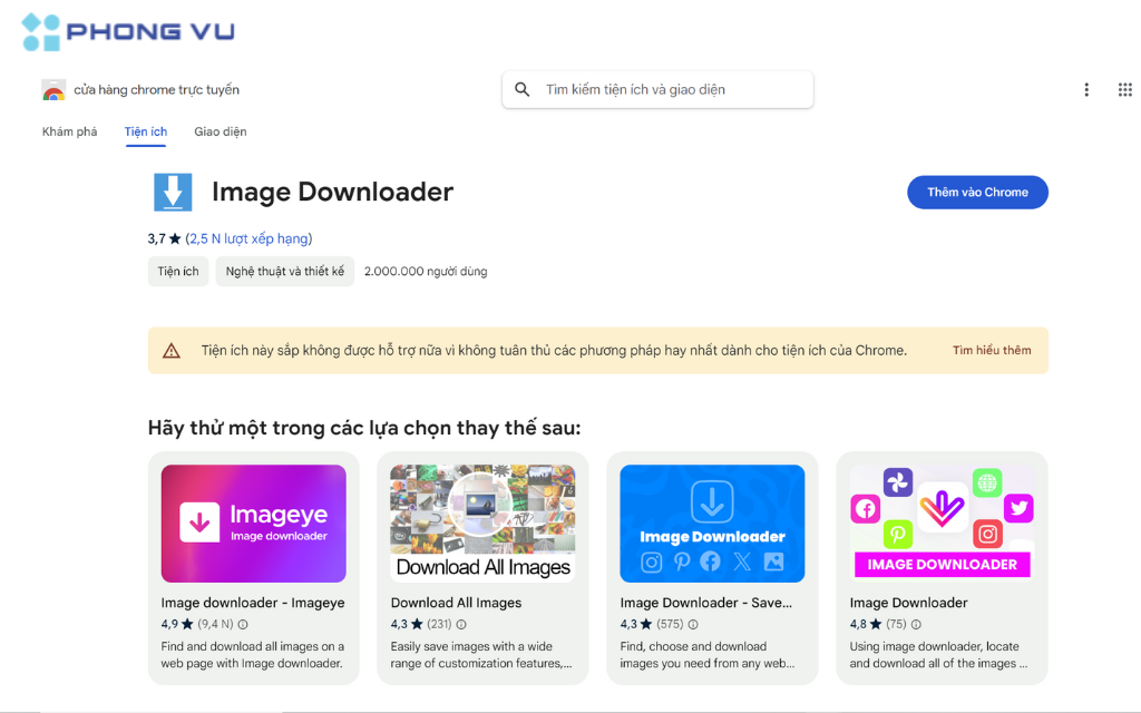 Image Downloader không chỉ hỗ trợ tải ảnh từ Instagram mà còn từ nhiều website khác