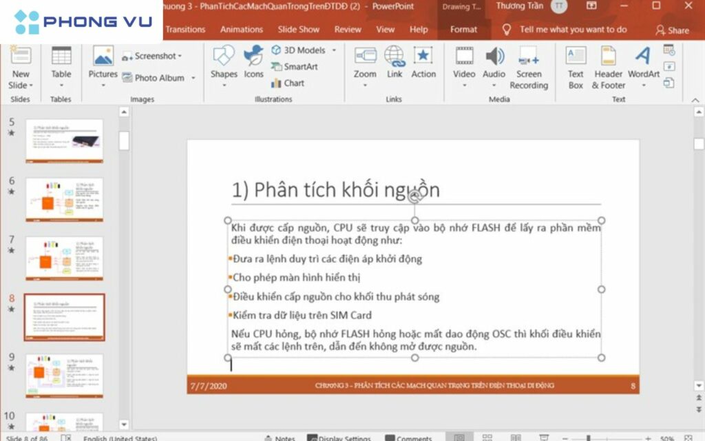 Mở file PowerPoint mà bạn muốn chèn video