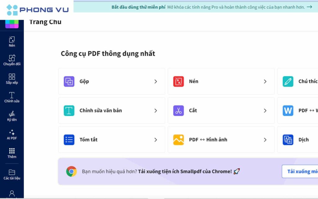 Smallpdf ứng dụng chuyển đổi file PDF trên Android, iOS, WIndows