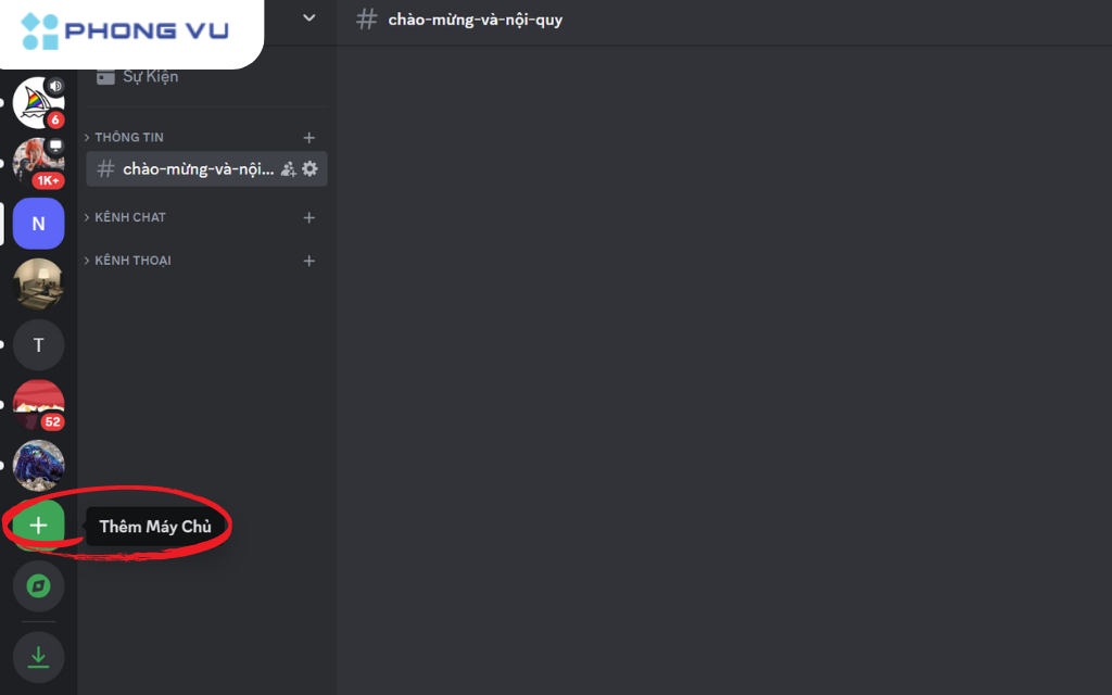 Nhấn "+" ở gần cuối cột trái để tạo thêm máy chủ
