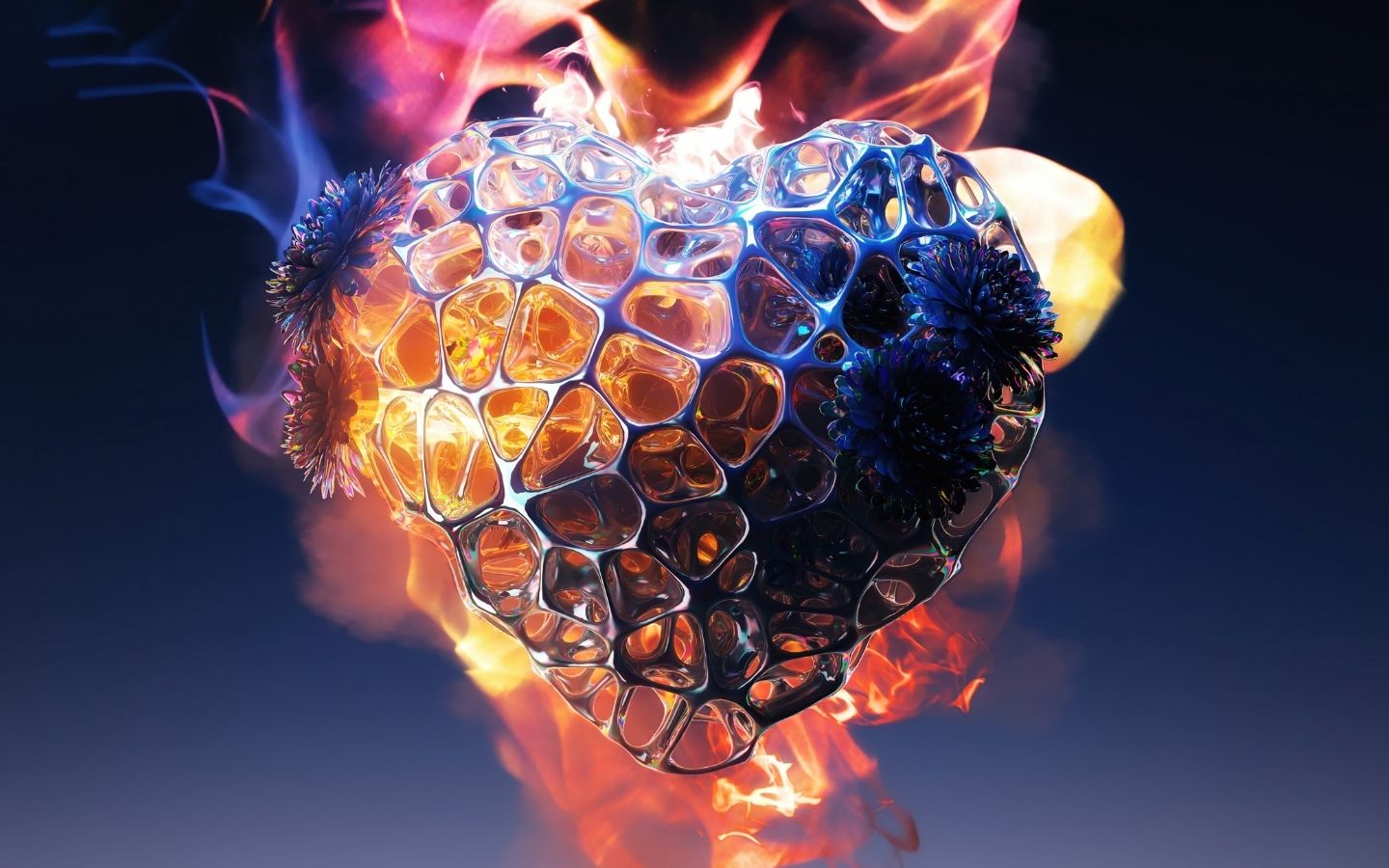 Hình nền 3D trái tim đầy tình yêu. (Nguồn: Internet)