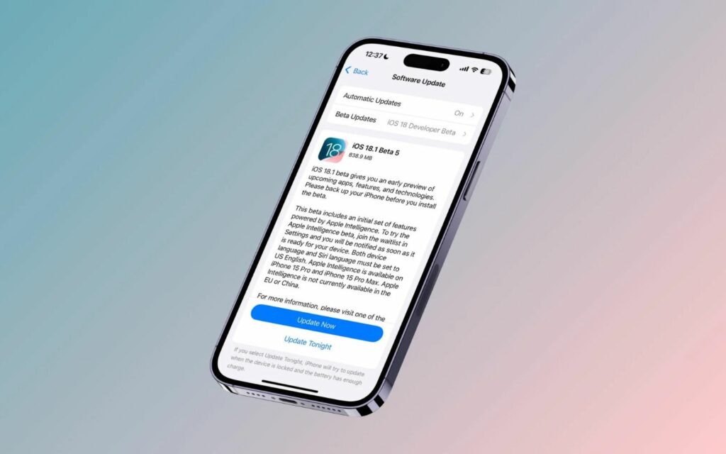 ios 18 1 beta 5 1