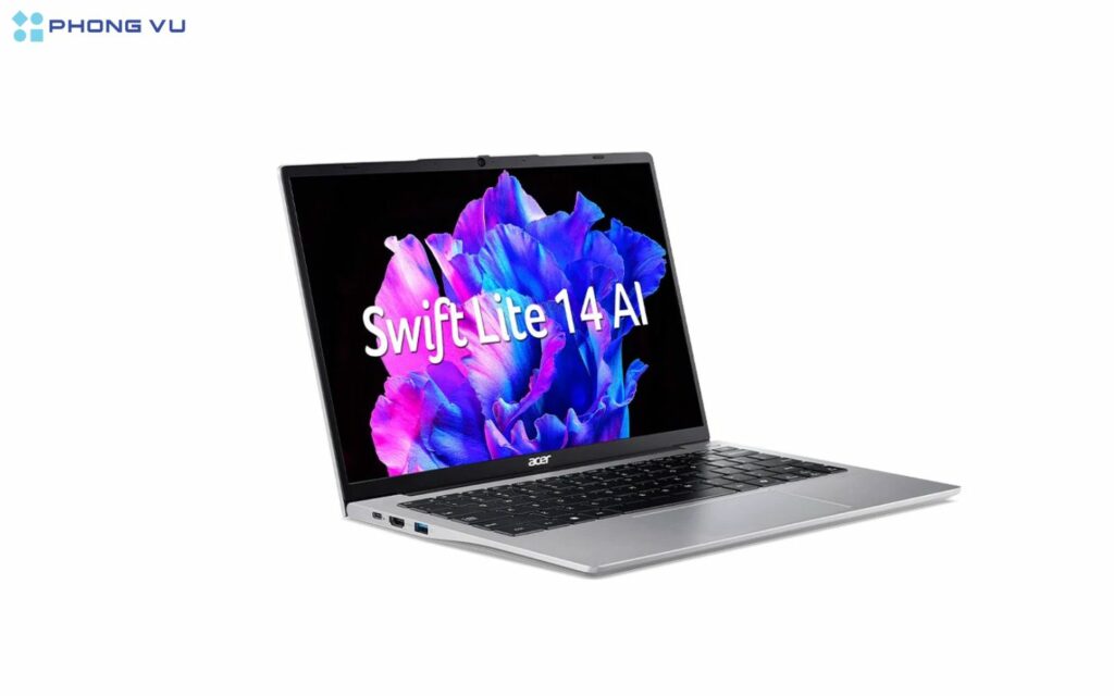 Acer Swift Lite 14 AI được trang bị đầy đủ các cổng kết nối hiện đại, giúp bạn dễ dàng duy trì và nâng cao năng suất làm việc