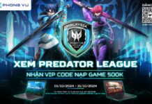 Xem Predator League nhận ngay VIP code 500K nạp game cực đã!