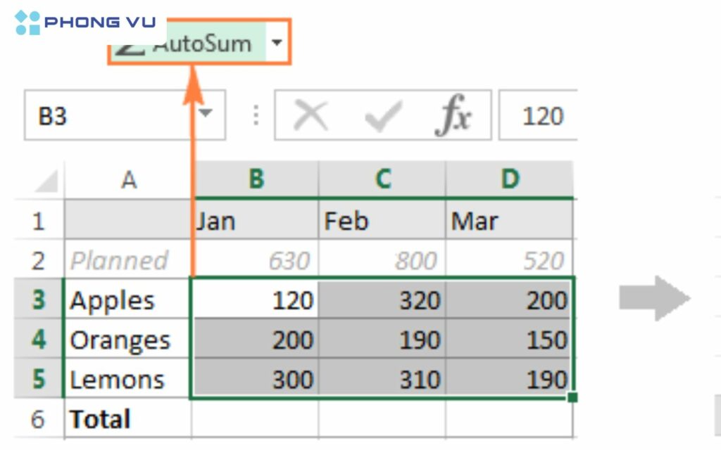 Tính năng AutoSum là một trong những công cụ hỗ trợ hữu ích mà Excel cung cấp để giúp người dùng tính tổng nhanh mà không cần nhập công thức thủ công.