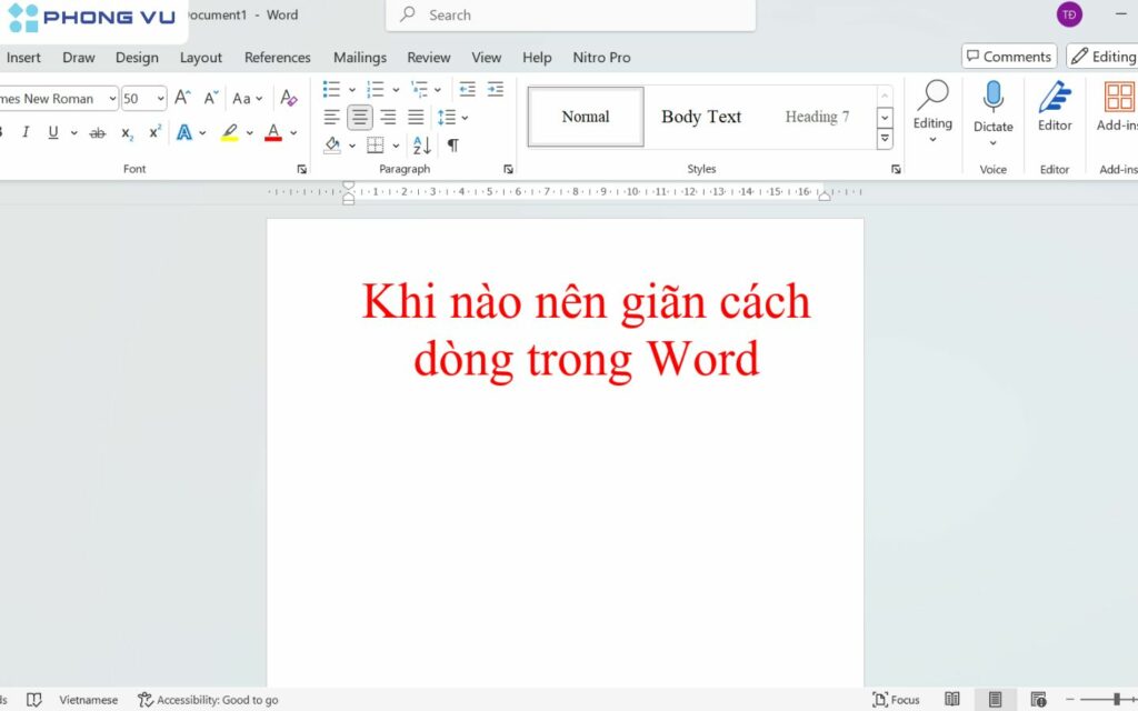 khi nào nên giãn dòng trong word