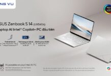 ASUS Zenbook S 14 Laptop AI Intel Copilot+ PC đầu tiên với sức mạnh 120 TOPs