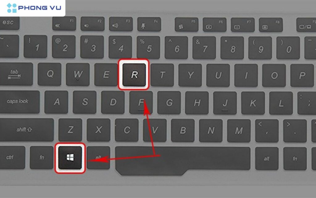 Nhấn tổ hợp phím Window + R trên bàn phím