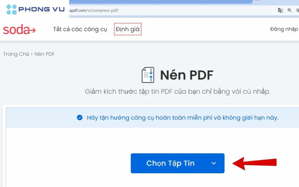 Giảm dung lượng file PDF bằng Soda PDF