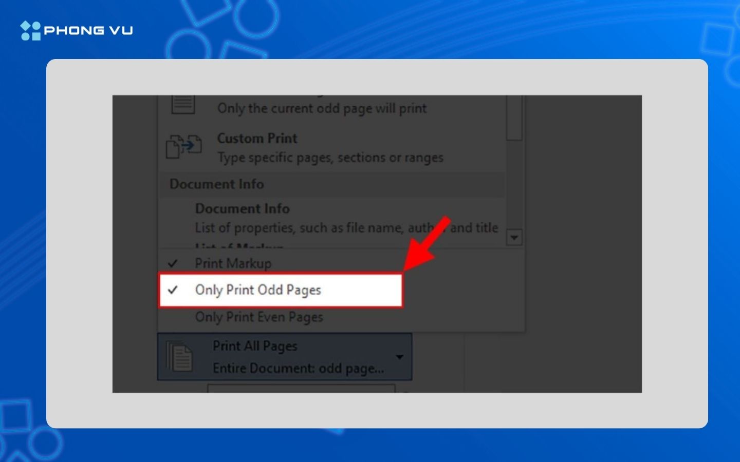 Cách sử dụng máy in cho người mới bắt đầu đơn giản nhất 12 Chọn Only Print Odd Pages