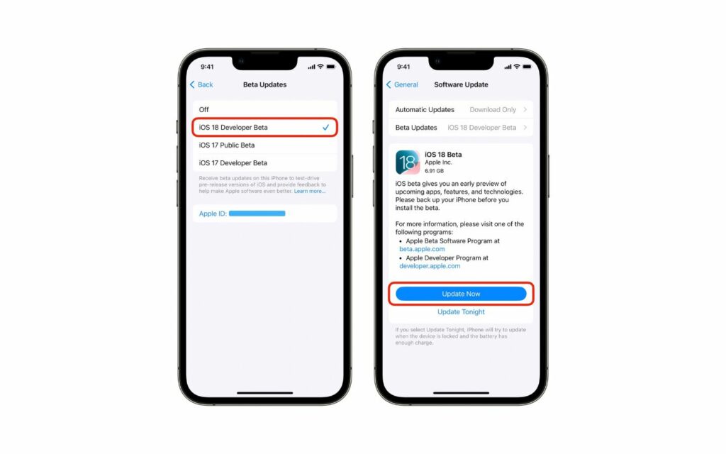 Cài đặt phiên bản phần mềm iOS 18.2 beta cho iPhone