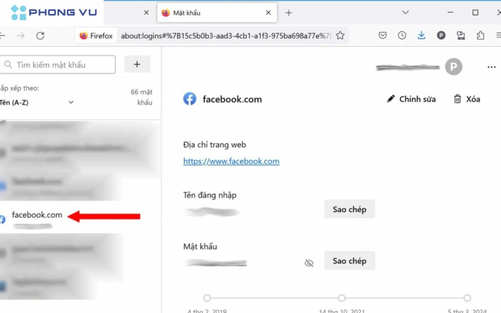 Tìm kiếm mật khẩu Facebook trên FireFox