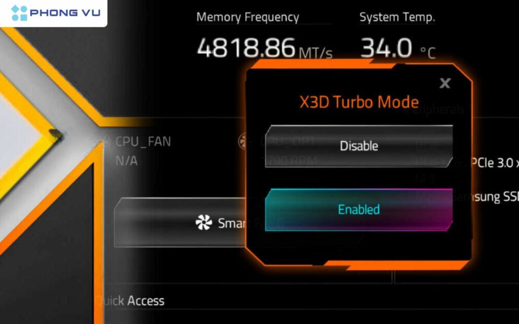 X3D Turbo Mode hỗ trợ điều chỉnh tự động nhằm tối ưu hiệu năng cho các vi xử lý Ryzen