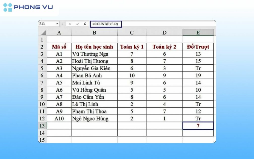 ham dem co dieu kien trong excel 1