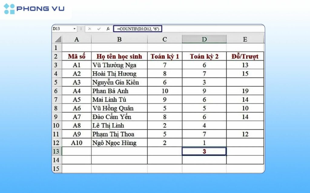 ham dem co dieu kien trong excel 3