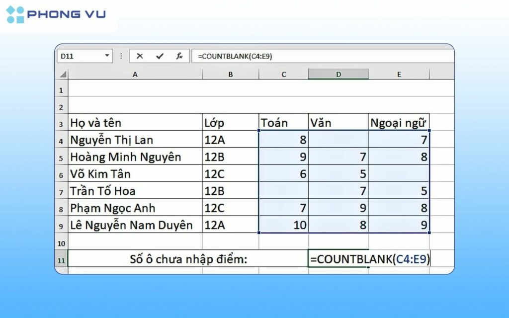 ham dem co dieu kien trong excel 7