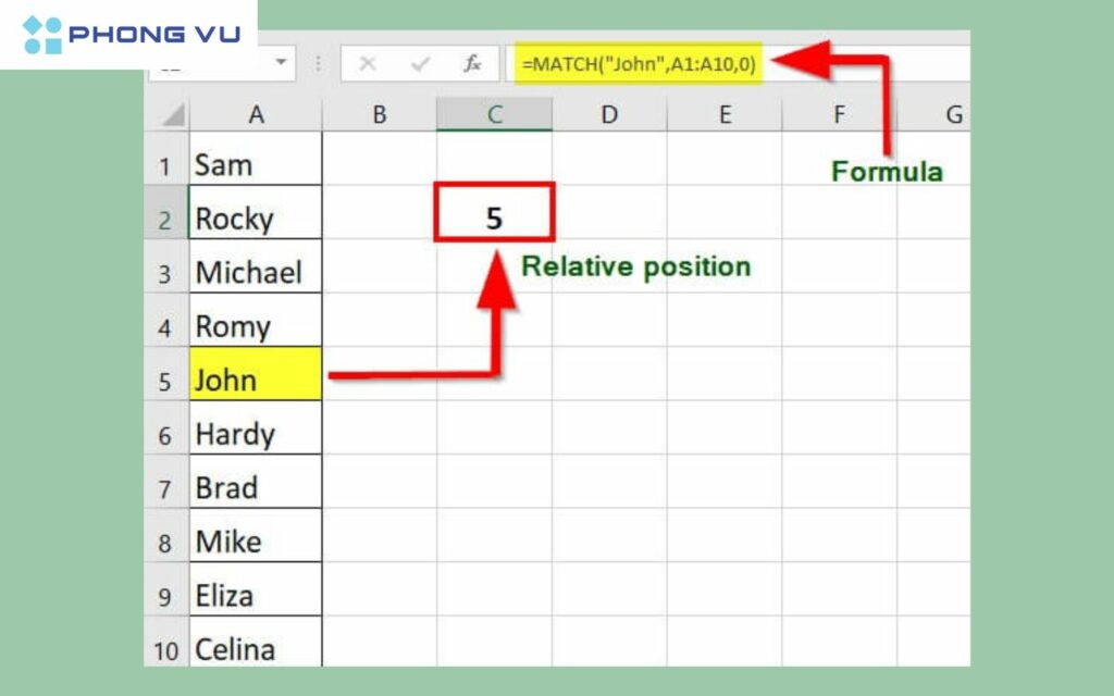 MATCH:=MATCH(lookup_value,lookup_array,[MATCH_type])