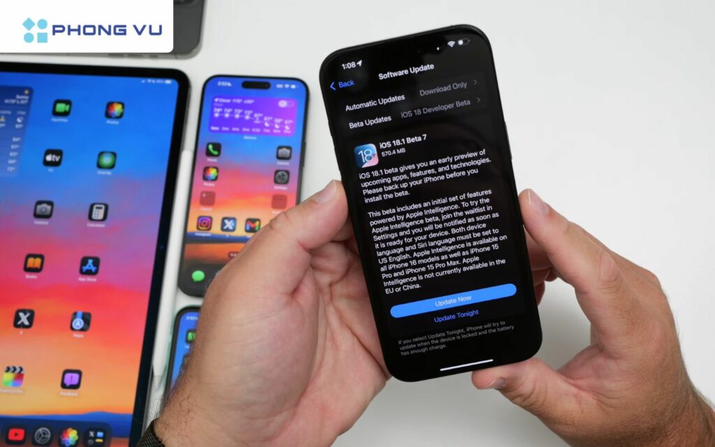 Đã có bản cập nhật iOS 18.1 và iPadOS 18.1 beta 7