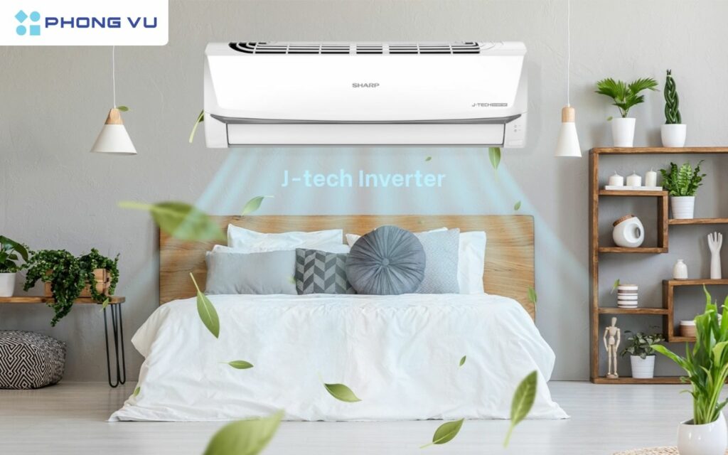 Máy lạnh Sharp Inverter 1.5 HP AH-X13ZEW công nghệ J-Tech Inverter tiết kiệm điện tới 65%