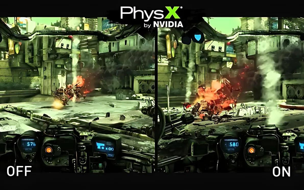 Hiệu ứng phá hủy, cháy nổ, khói,.... rõ ràng hơn khi có Nvidia PhysX 