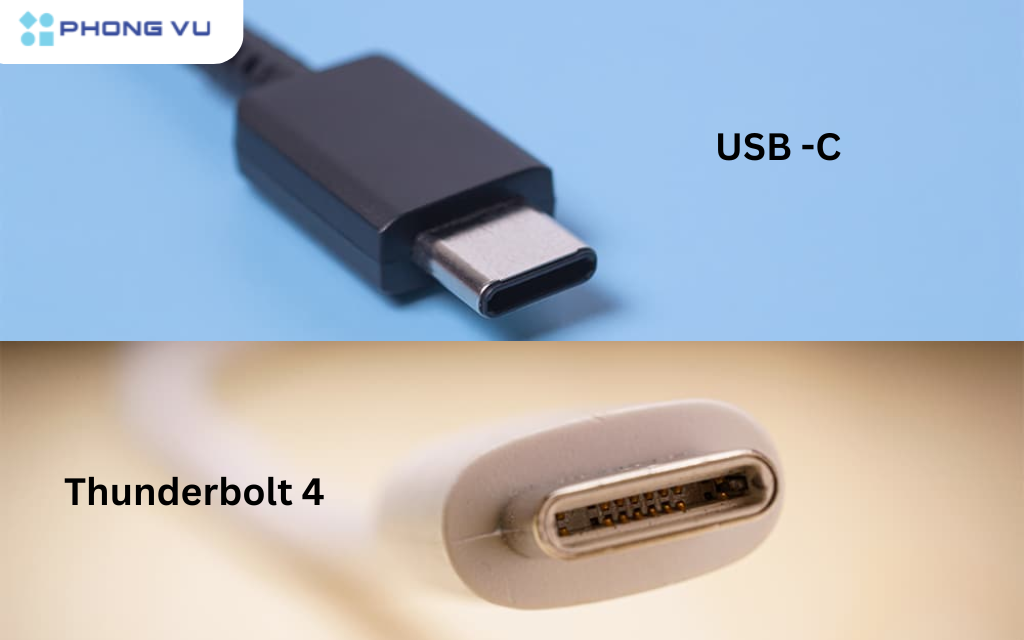 Mặc dù Thunderbolt 4 và USB-C có cùng kiểu dáng cổng kết nối, nhưng chúng có những điểm khác biệt quan trọng