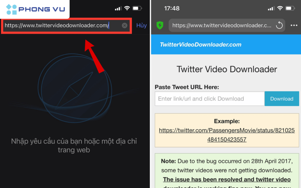 3 Cách tải video Twitter HD mới nhất, đơn giản ai cũng làm được 5 Nhập đường link www.twittervideodownloader.com để truy cập vào trang Twitter Video Downloader