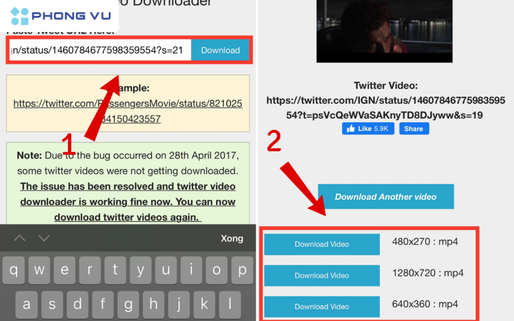 3 Cách tải video Twitter HD mới nhất, đơn giản ai cũng làm được 6 Dán đường link video Twitter rồi nhấn Download và chọn chất lượng video mong muốn tải về