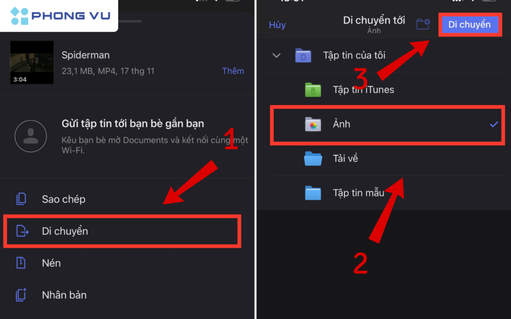 3 Cách tải video Twitter HD mới nhất, đơn giản ai cũng làm được 8 Bên dưới video Twitter vừa tải xuống nhấn vào dấu ba chấm > Chọn Di chuyển > Chọn thư mục Ảnh để di chuyển video đến