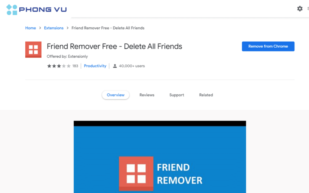 Thêm tiện ích Friend Remover Free vào Chrome