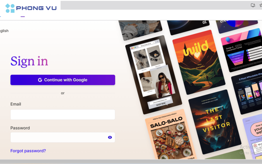 Đăng nhập vào Gamma AI