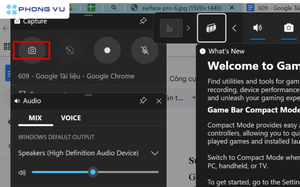 Sử dụng Game Bar để chụp màn hình