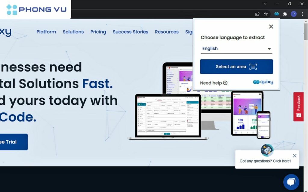 Copy chữ từ ảnh bằng Quixy Toolbox