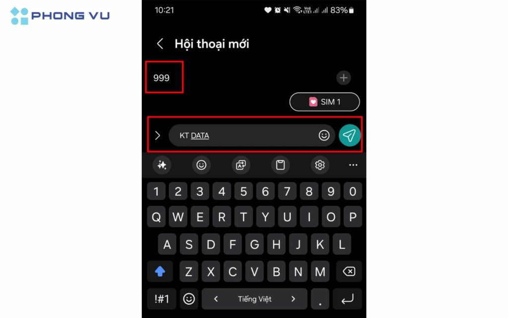 KT DATA và gửi đến 999