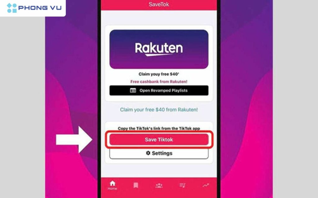 Xóa logo TikTok bằng SaveTok