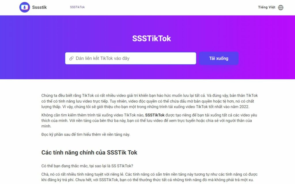 Xóa logo TikTok bằng SSSTiktok