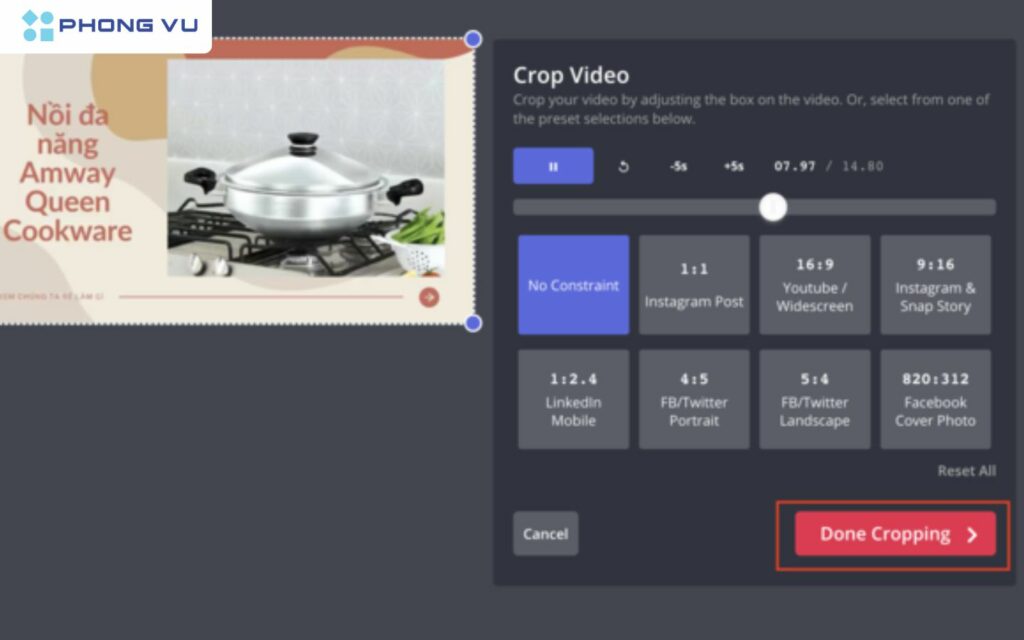 Xóa logo TikTok trên máy tính với Kapwing