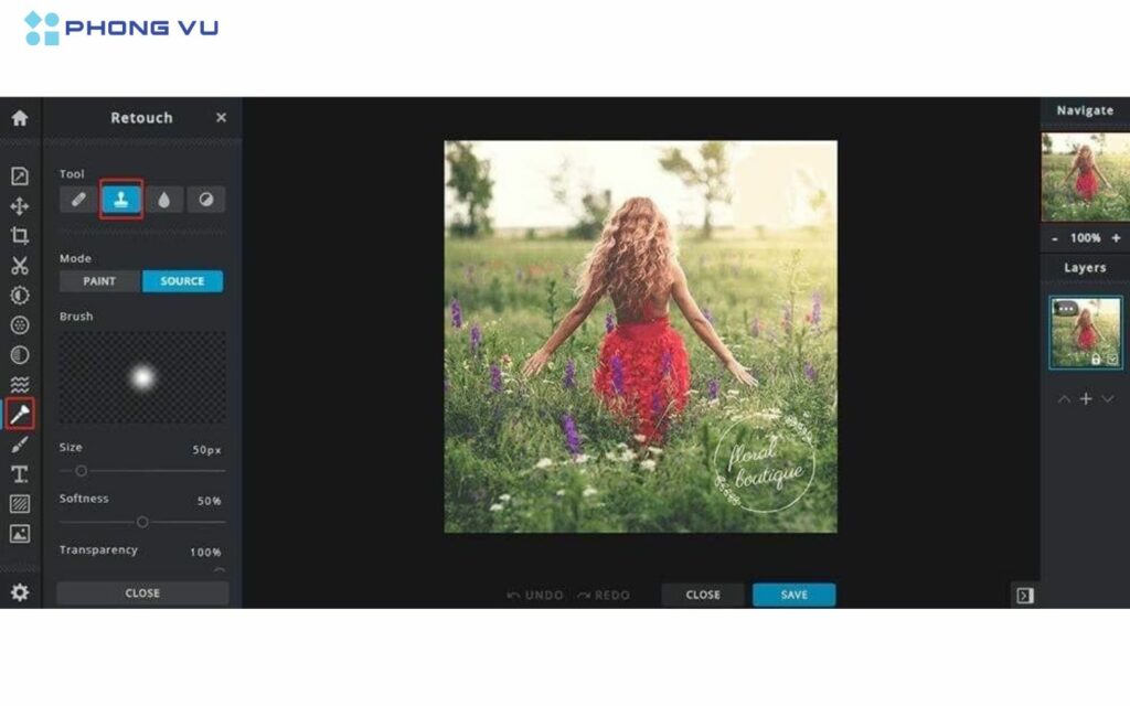 Xóa logo TikTok trên ảnh bằng Pixlr
