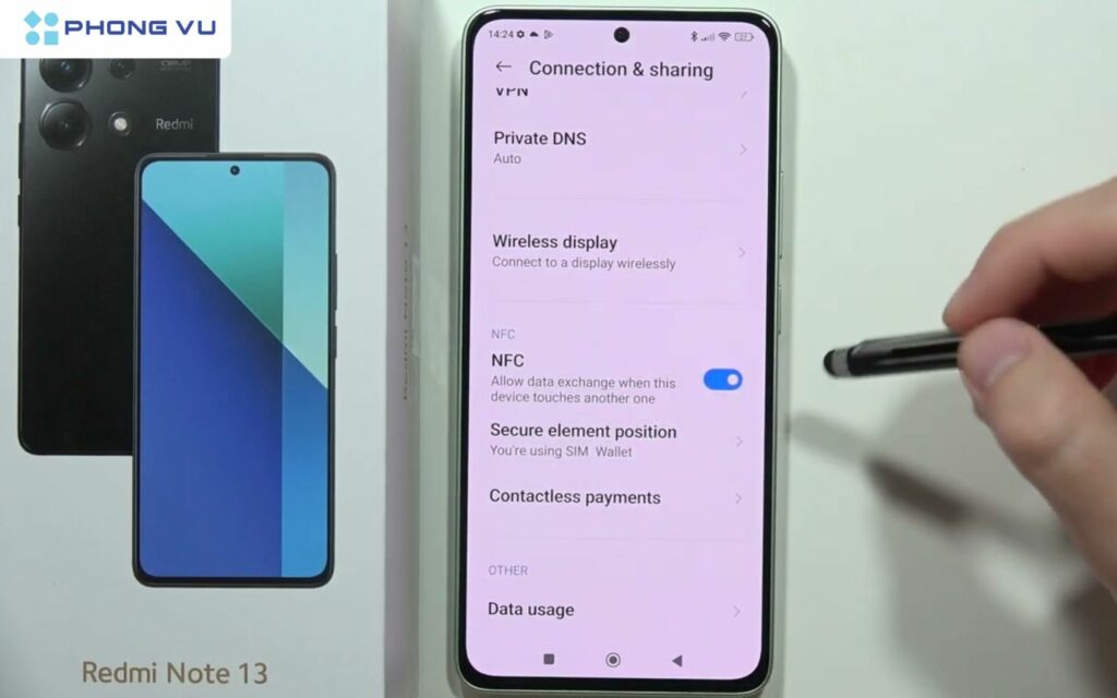 NFC được tích hợp sẵn trên Xiaomi Redmi Note 13