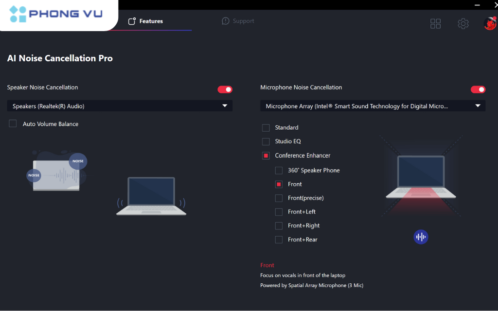 AI Noise Cancellation Pro là phiên bản nâng cấp của tính năng lọc tiếng ồn, sử dụng AI để xác định hướng âm thanh, loại bỏ tiếng ồn khó chịu