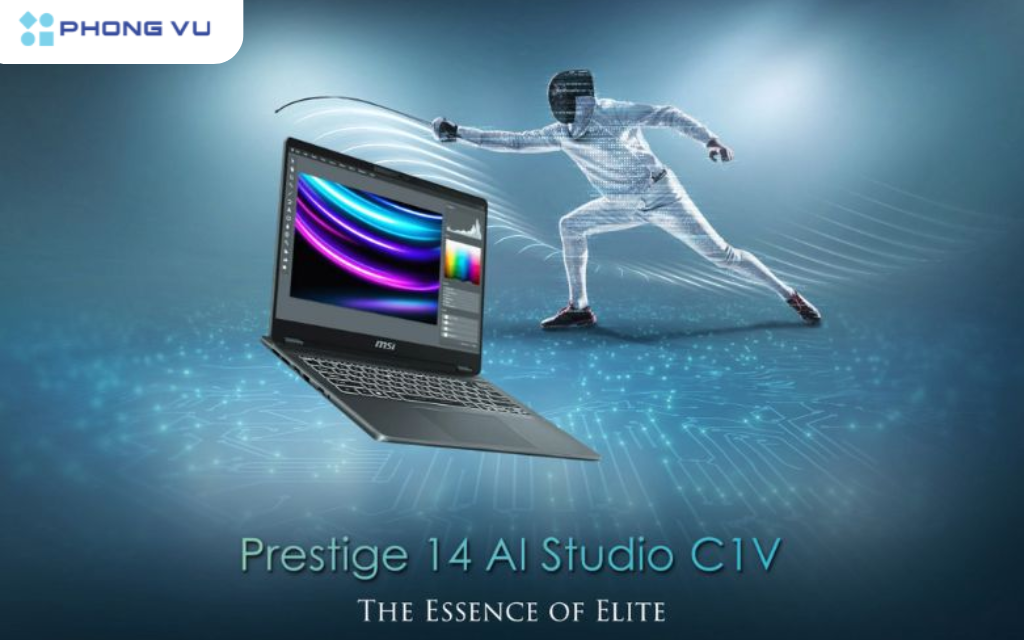 MSI Prestige 14 AI Studio C1UDXG-058VN sang trọng, hiệu năng mạnh mẽ với Intel Core Ultra 7